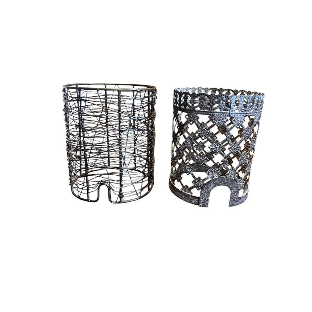 2 Scentsy metal wire silhouette & metal castle warmer covers 